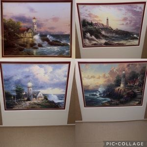 Thomas Kinkade Prints (4) with New Frames